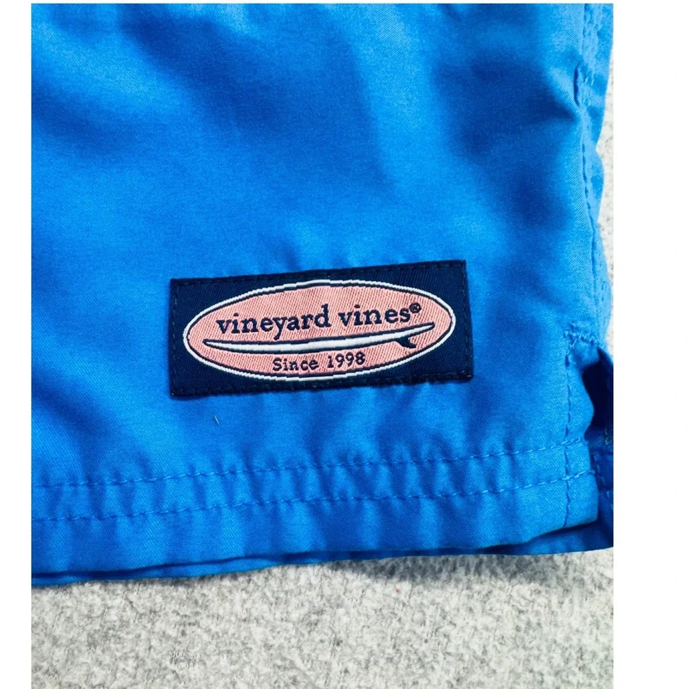 Vineyard Vines Swim Trunks Mens M Pink Blue Colorblock Chappy Board Shorts Pool